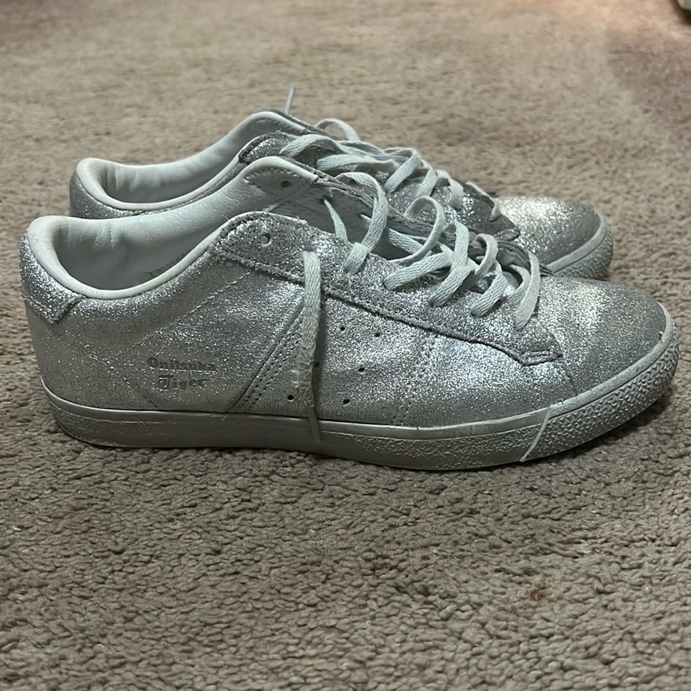 Onitsuka Tiger Lawnship Color Silver Crack Leather Sneaker sz. 5M 7W 37.5EU